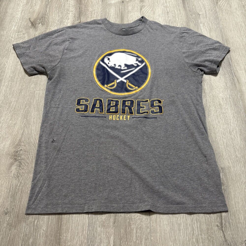 Buffalo Sabres Hockey T-Shirt Gray Mens Medium NHL Tee